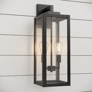 2-Light Outdoor Wall Sconce - Powder Coated Black