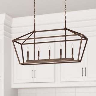5-Light Island Rubbed Bronze