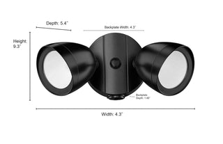 4.25" High 2-Light LED Outdoor Security Flood Light - Matte White