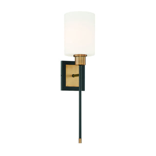 Alvara 1-Light Wall Sconce in Matte Black with Warm Brass Accents Matte Black with Warm Brass Accents