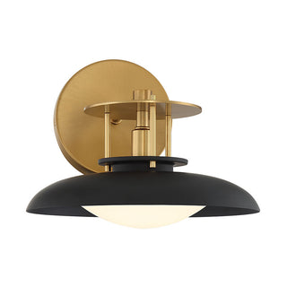 Gavin 1-Light Wall Sconce in Matte Black with Warm Brass Accents Matte Black with Warm Brass Accents