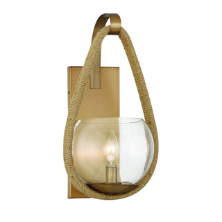 Ashe 1-Light Wall Sconce in Warm Brass and Rope Warm Brass and Rope