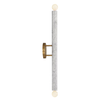 Callaway 2-Light Wall Sconce in White Marble with Warm Brass