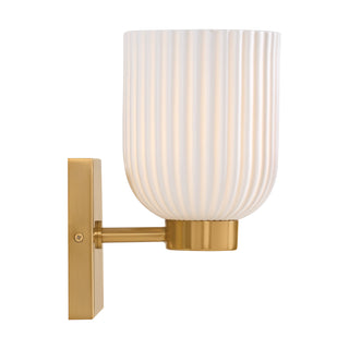 Isla Blanca 1-Light Wall Sconce in Warm Brass by Breegan Jane