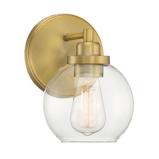 Carson 1-Light Bathroom Vanity Light in Warm Brass Warm Brass