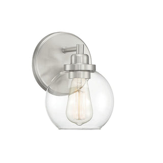 Carson 1-Light Bathroom Vanity Light in Satin Nickel Satin Nickel