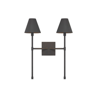 Jefferson 2-Light Wall Sconce in Matte Black Matte Black