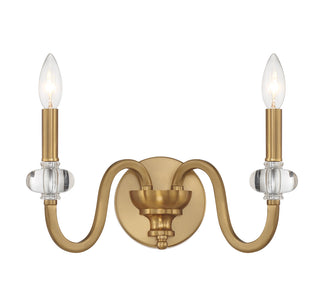 Bergdorf 2-Light Wall Sconce in Warm Brass