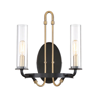 Kearney 2-Light Wall Sconce in Vintage Black with Warm Brass Vintage Black with Warm Brass