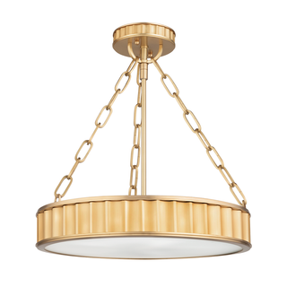 Middlebury Semi Flush Aged Brass