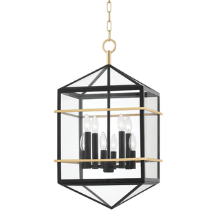 Bedford Hills Lantern with Aged Brass/black Finish