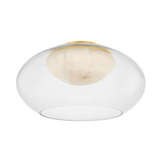 MOORE Flush Mount with AGED BRASS Finish