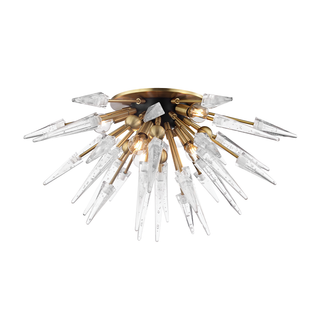 Sparta Semi Flush with Aged Brass Finish