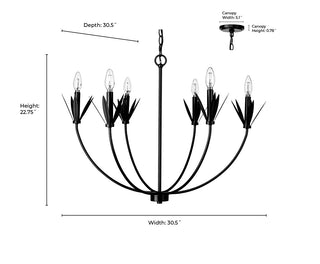 Primrose 6-Light Chandelier Ceiling Light Matte Black