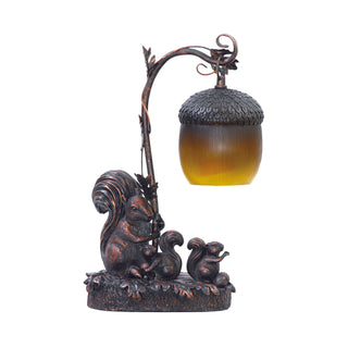 Squirrel Acorn Light 14.5'' High 1-Light Table Lamp - Bronze