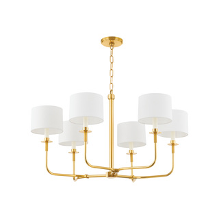 PARAMUS Chandelier with Aged Brass Finish