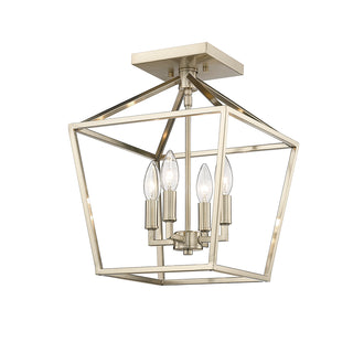 4-Light Semi-Flush Ceiling Mount Modern Gold