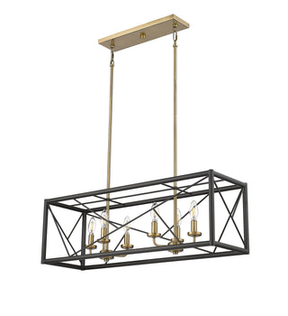 Surrey 6-Light Chandelier Ceiling Light Matte Black / Vintage Brass