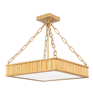 Middlebury Semi Flush Aged Brass