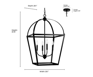 Kelsey 4-Light Pendant light Matte Black