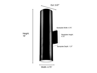 Vegas LED Outdoor Wall Sconce Powder Coated Black