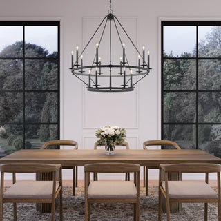 Florence 15-Light Chandelier Ceiling Light Matte Black