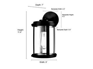 1-Light Outdoor Wall Sconce Textured Black