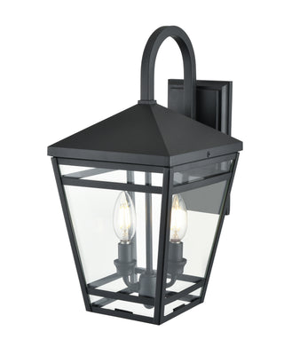 Seager 2-Light Outdoor Wall Sconce Textured Black