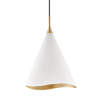 Martini Pendant with Gold Leaf/soft Off White Combo Finish