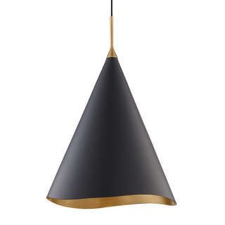 Martini Pendant with Gold Leaf/black Combo Finish