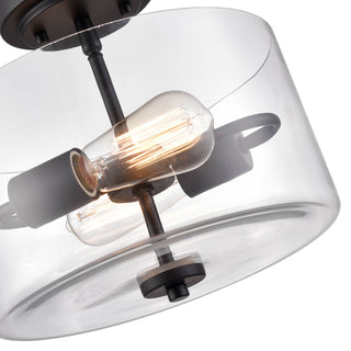 Verlana 2-Light Semi-Flush Ceiling Mount Matte Black
