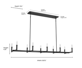 Daxley 1 - Light Chandelier Ceiling Light Matte Black