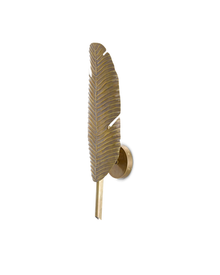 Tropical Brass Leaf Wall Sconce