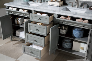 72 Inch Brittany Freestanding Vanity in Urban Gray / Carrara White Top