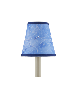 Marble Blue Paper Tapered Chandelier Shade