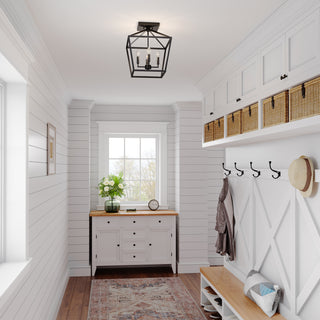 4-Light Semi-Flush Ceiling Mount Matte Black