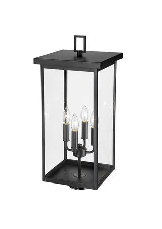 Barkeley 4-Light Outdoor Post Lantern Powder Coated Black