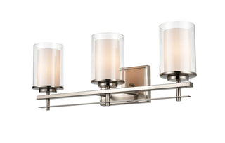 Huderson 3-Light Vanity Brushed Nickel