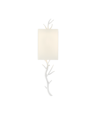 Baneberry White Wall Sconce, White Shade, Right