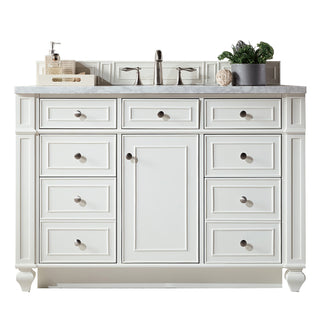48 Inch Bristol Freestanding Vanity in Bright White / Carrara White Top