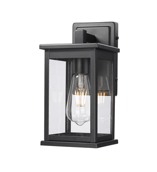 Bowton II 1-Light Outdoor Wall Sconce Powder Coated Black