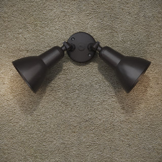 2-Light Security Flood Lights Powder Coated Bronze