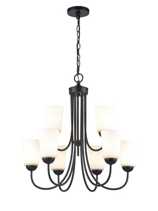 Ivey Lake 9-Light Chandelier Ceiling Light Matte Black