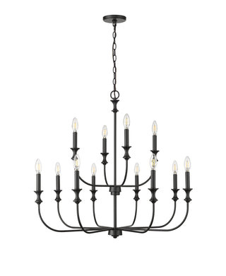 Savanne 12-Light Chandelier Ceiling Light Matte Black