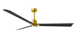 72 Inch Alessandra series  3-blade transitional ceiling fan. Multiple finish options to choose from. Brushed Brass / Matte Black Finish / 72 Inch