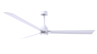 72 Inch Alessandra series  3-blade transitional ceiling fan. Multiple finish options to choose from. Matte White / Matte White Finish / 72 Inch