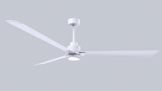 72 Inch Alessandra series  3-blade transitional ceiling fan. Multiple finish options to choose from. Matte White / Matte White Finish / 72 Inch