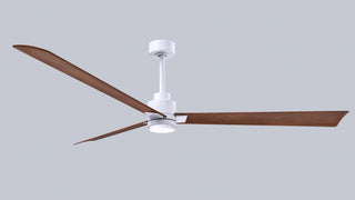 72 Inch Alessandra series  3-blade transitional ceiling fan. Multiple finish options to choose from. Matte White / Walnut Finish / 72 Inch