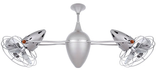 Ar Ruthiane series 360° dual headed rotational ceiling fan. Multiple finish options to choose from. Brushed Nickel / Brushed Nickel Finish / 46 Inch