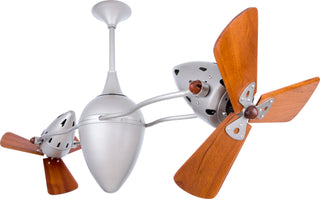 Ar Ruthiane series 360° dual headed fan with Mahogany Blades.  Multiple finishes available